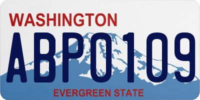 WA license plate ABP0109