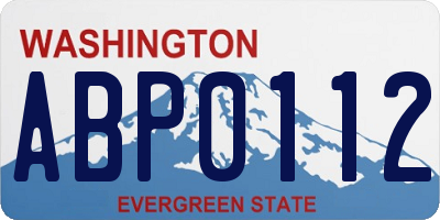 WA license plate ABP0112
