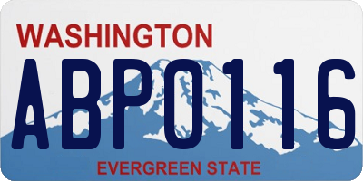 WA license plate ABP0116