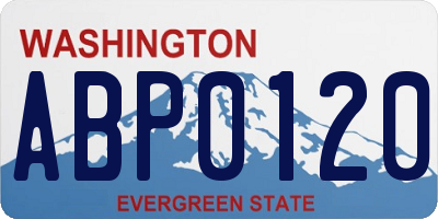 WA license plate ABP0120