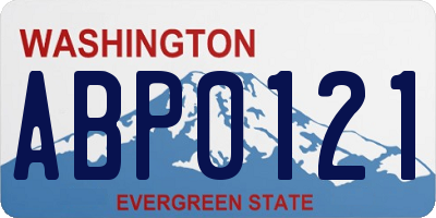 WA license plate ABP0121