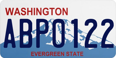 WA license plate ABP0122