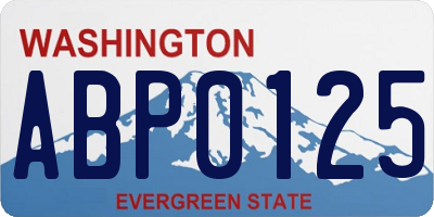 WA license plate ABP0125