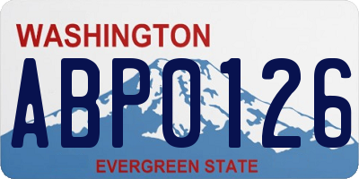WA license plate ABP0126