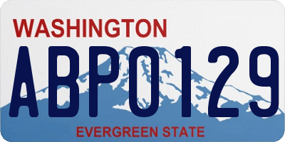 WA license plate ABP0129