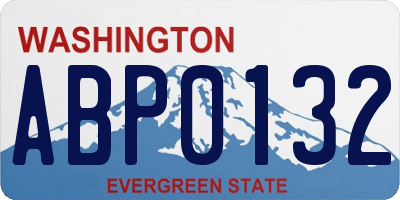 WA license plate ABP0132