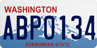WA license plate ABP0134