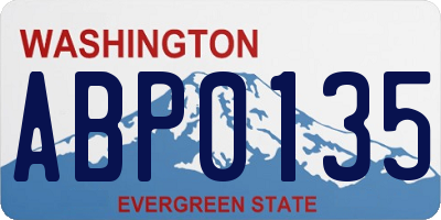 WA license plate ABP0135
