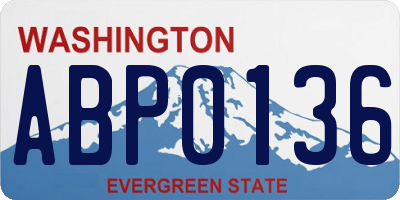 WA license plate ABP0136