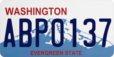 WA license plate ABP0137