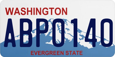 WA license plate ABP0140