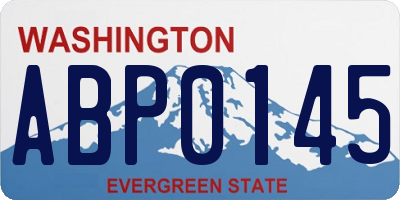 WA license plate ABP0145