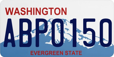 WA license plate ABP0150