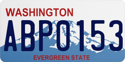 WA license plate ABP0153