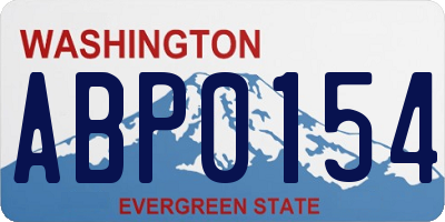 WA license plate ABP0154