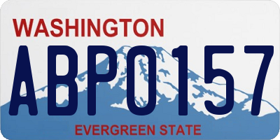 WA license plate ABP0157