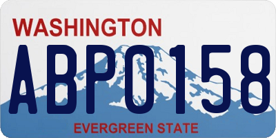 WA license plate ABP0158