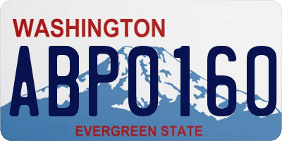 WA license plate ABP0160