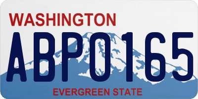 WA license plate ABP0165