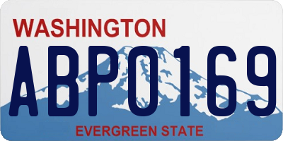 WA license plate ABP0169