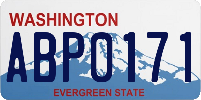 WA license plate ABP0171
