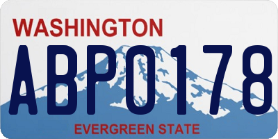 WA license plate ABP0178