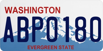 WA license plate ABP0180