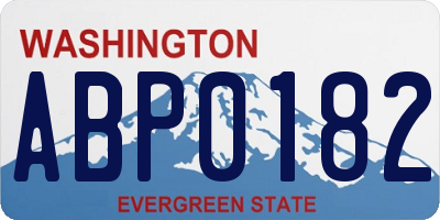WA license plate ABP0182