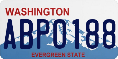 WA license plate ABP0188