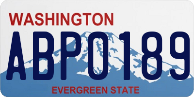 WA license plate ABP0189
