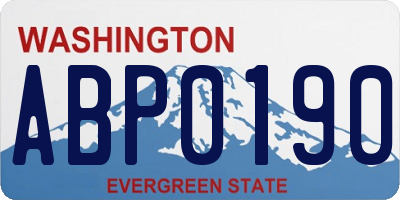 WA license plate ABP0190