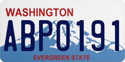WA license plate ABP0191