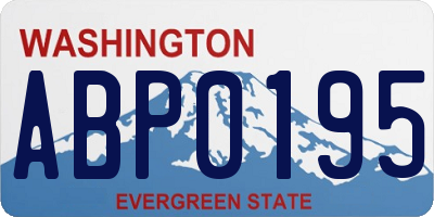 WA license plate ABP0195