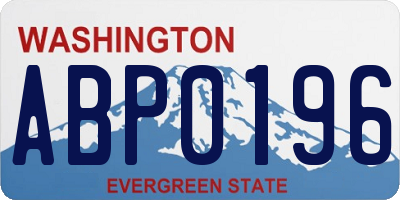 WA license plate ABP0196
