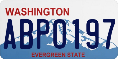 WA license plate ABP0197