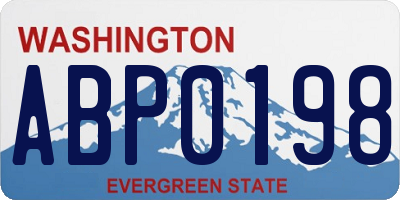 WA license plate ABP0198