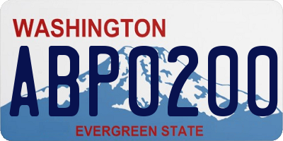 WA license plate ABP0200