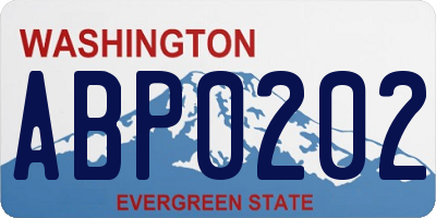 WA license plate ABP0202