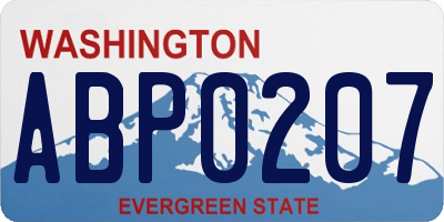 WA license plate ABP0207