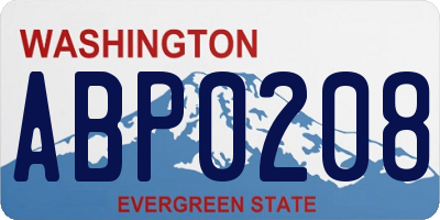 WA license plate ABP0208