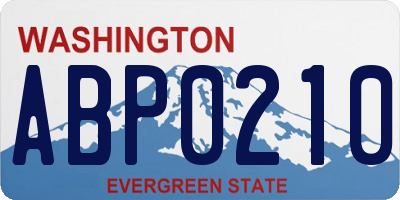 WA license plate ABP0210