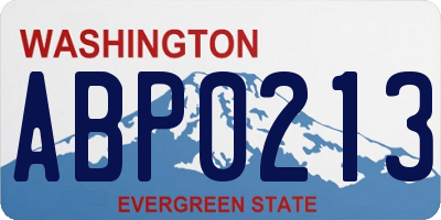 WA license plate ABP0213