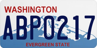 WA license plate ABP0217