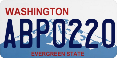 WA license plate ABP0220