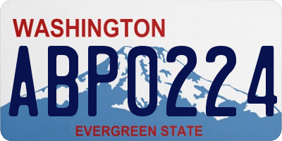 WA license plate ABP0224