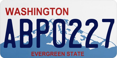 WA license plate ABP0227