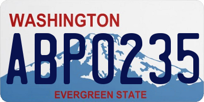 WA license plate ABP0235