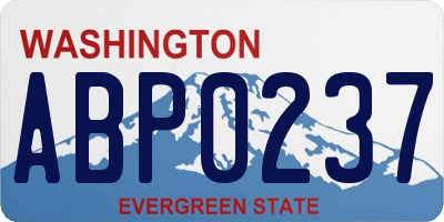 WA license plate ABP0237