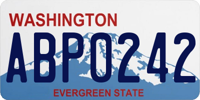 WA license plate ABP0242