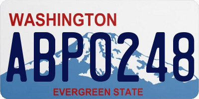 WA license plate ABP0248